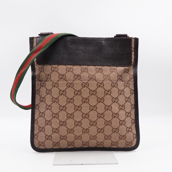 Gucci GG Flat Monogram Messenger Brown and Black Men's Bag - Picture 1 of 13